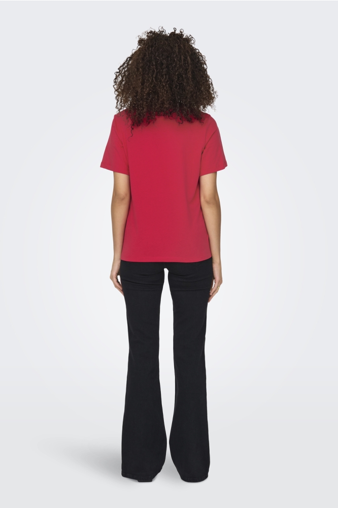 JDYPISA S/S PRINT TOP JRS NOOS 15298612 Ski Patrol/BITTERSWEET